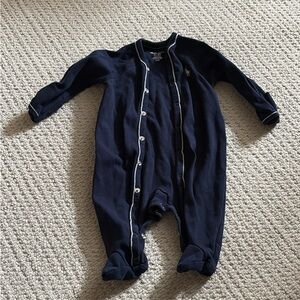 Ralph Lauren Dark Blue Kids Footie onesie